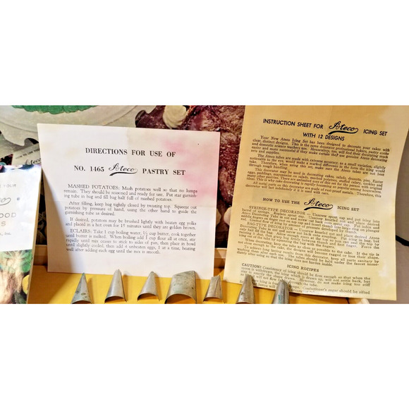 Ateco 1950/1960 Fancy Decorating Set Cake Pastry In Box + Instructions READ - Picture 9 of 14